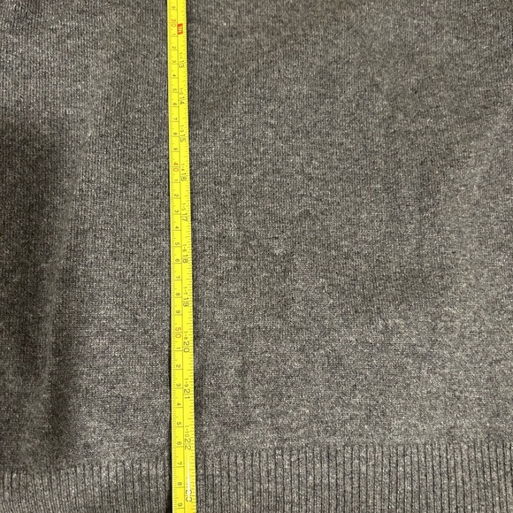 Mens Small Lands' End Charcoal Grey 100 % Cashmere 1/4 Zip Sweater - Picture 4 of 6